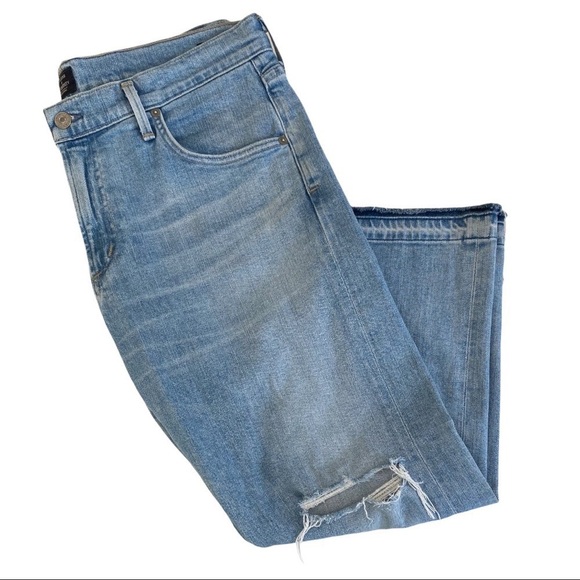 Citizens of Humanity Emerson Cropped Slim Boyfriend Lightwash Jeans Size 32 - Picture 8 of 13